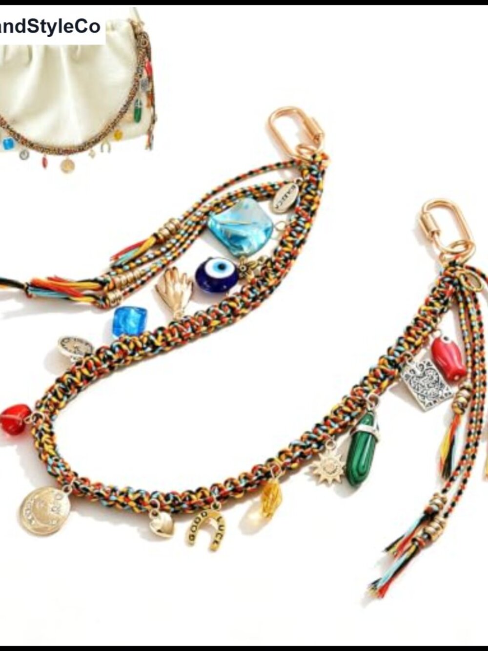 Boho Beaded Chain Bag Charm Handbag Purse Accessory